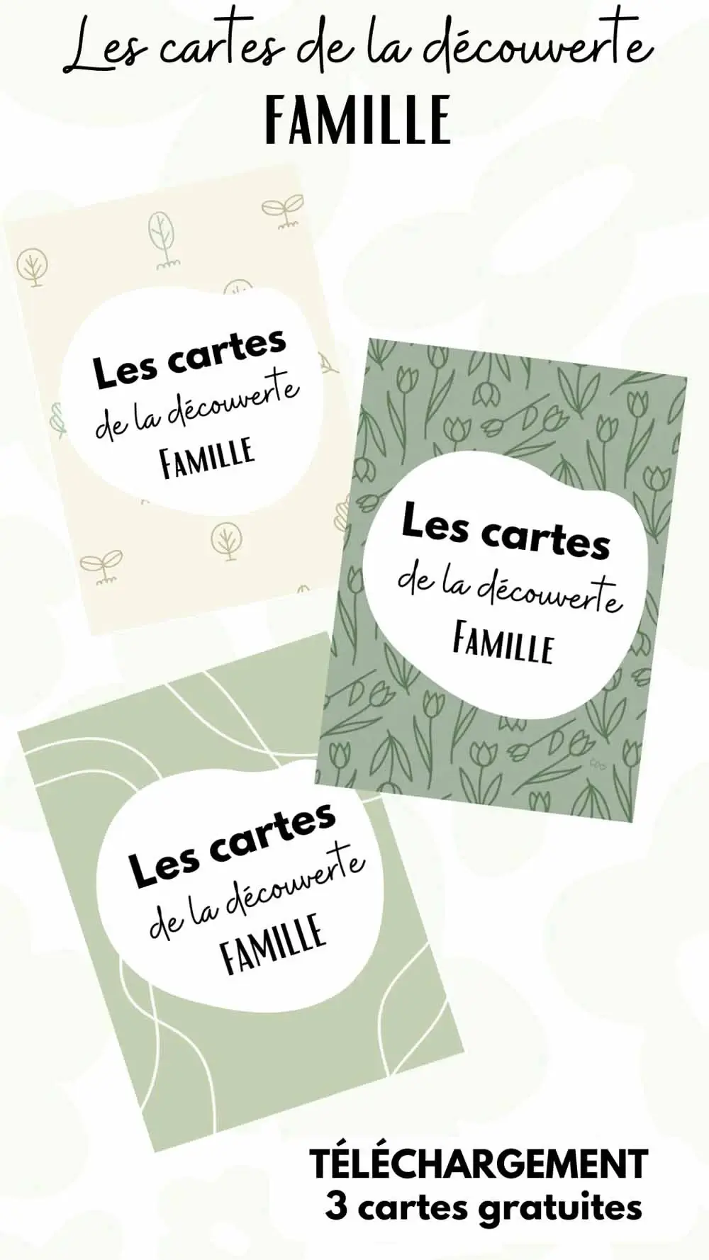 Les cartes de la découverte de la famille - 3 cartes gratuites