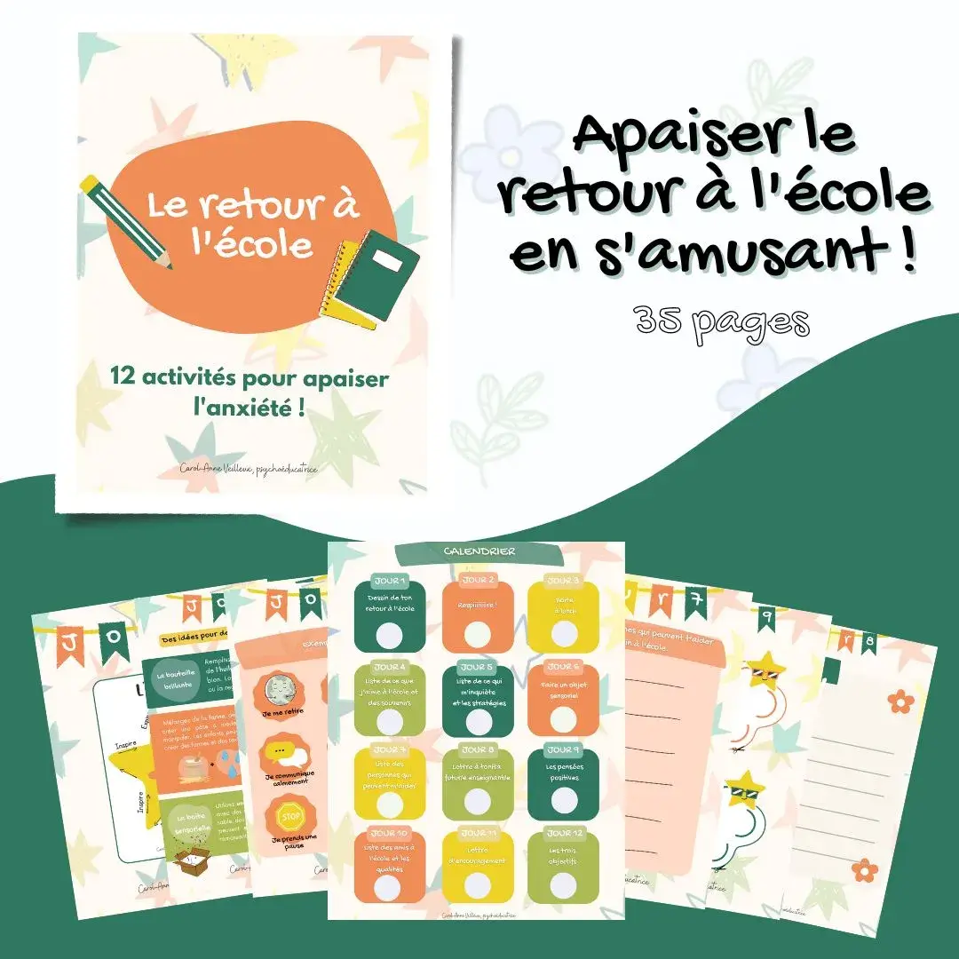 Le retour à l'école apaiser l'anxiété orange et vert - Soutiensolutions
