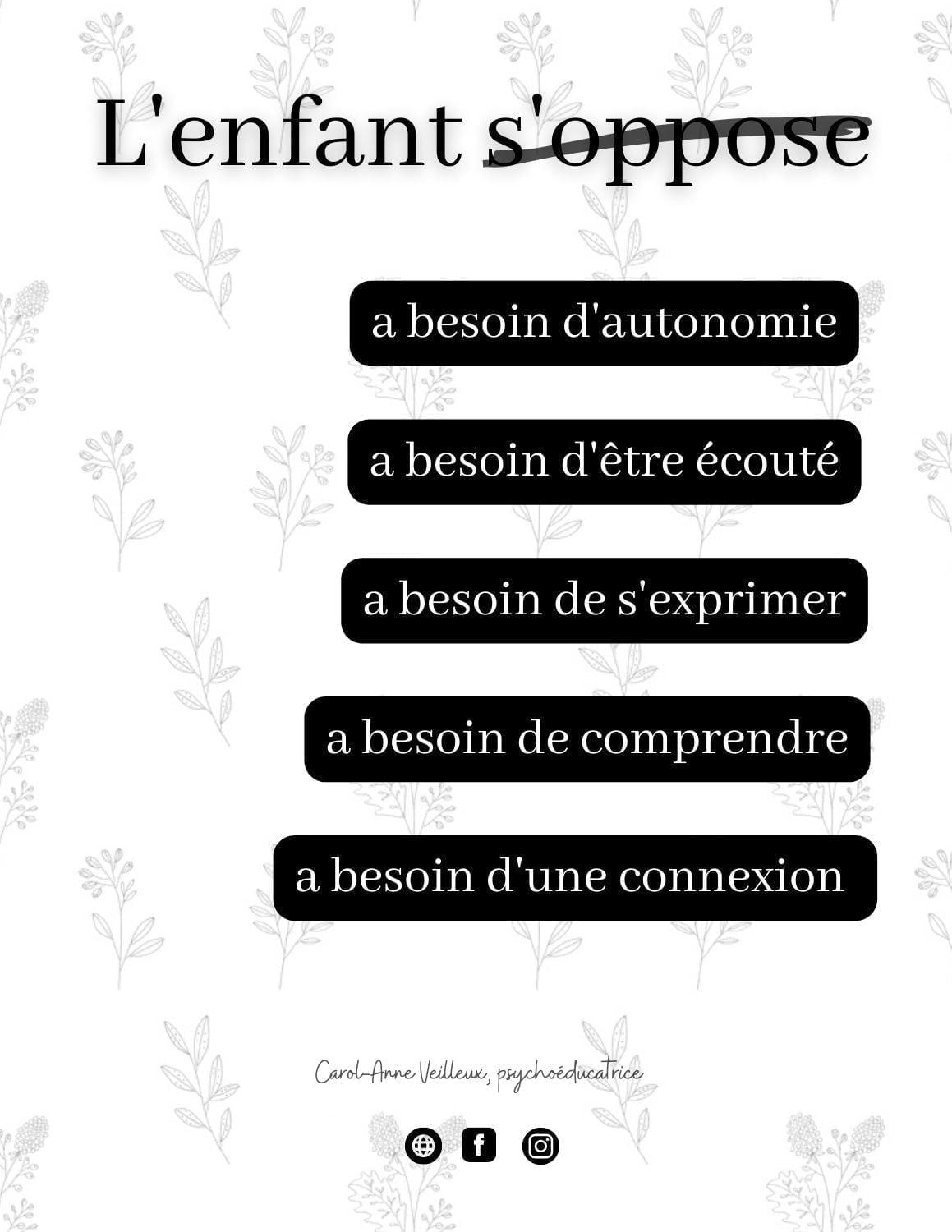 L'enfant s'oppose