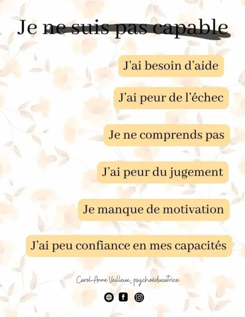 Je ne suis pas capable