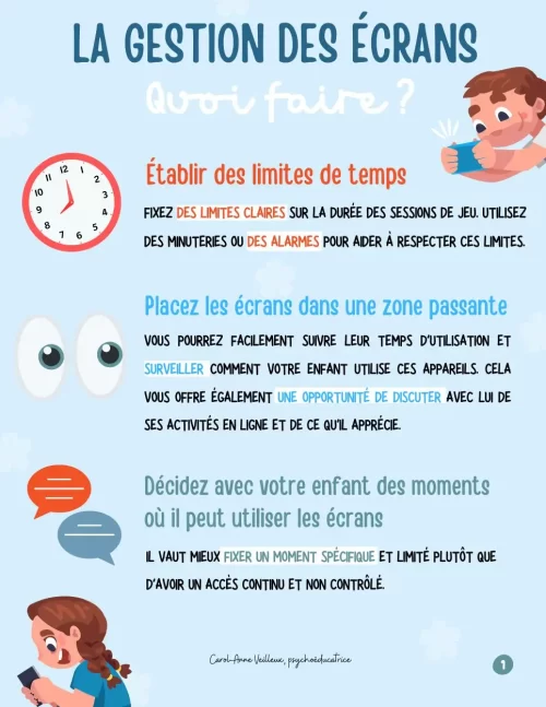 La gestion du temps d'écran