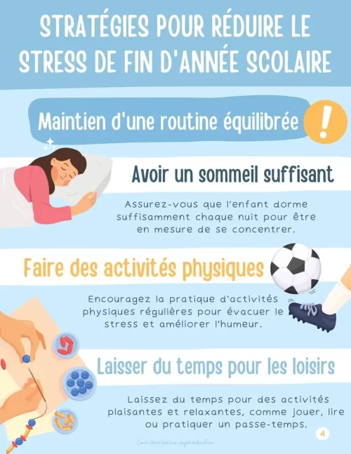 Stratégies pour réduire le stress de fin d'année scolaire – Image 4