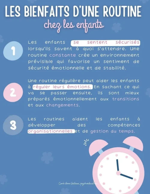 Les bienfaits d'une routine chez l'enfant