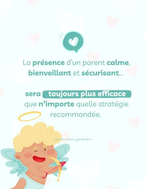 La présence d’un parent calme