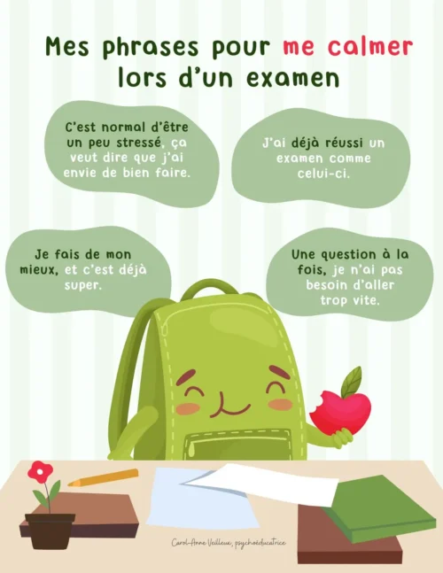 Phrases pour me calmer lors d’un examen