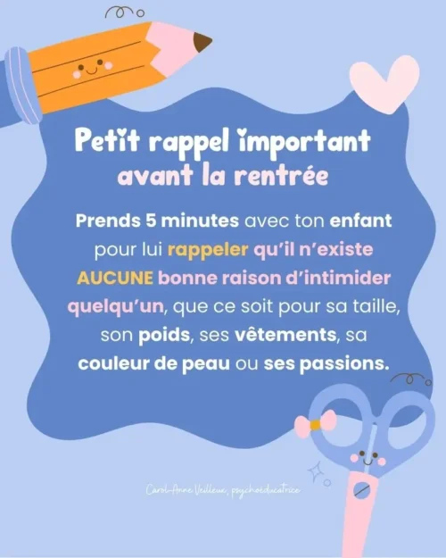 Petit rappel important avant la rentrée scolaire - Interva