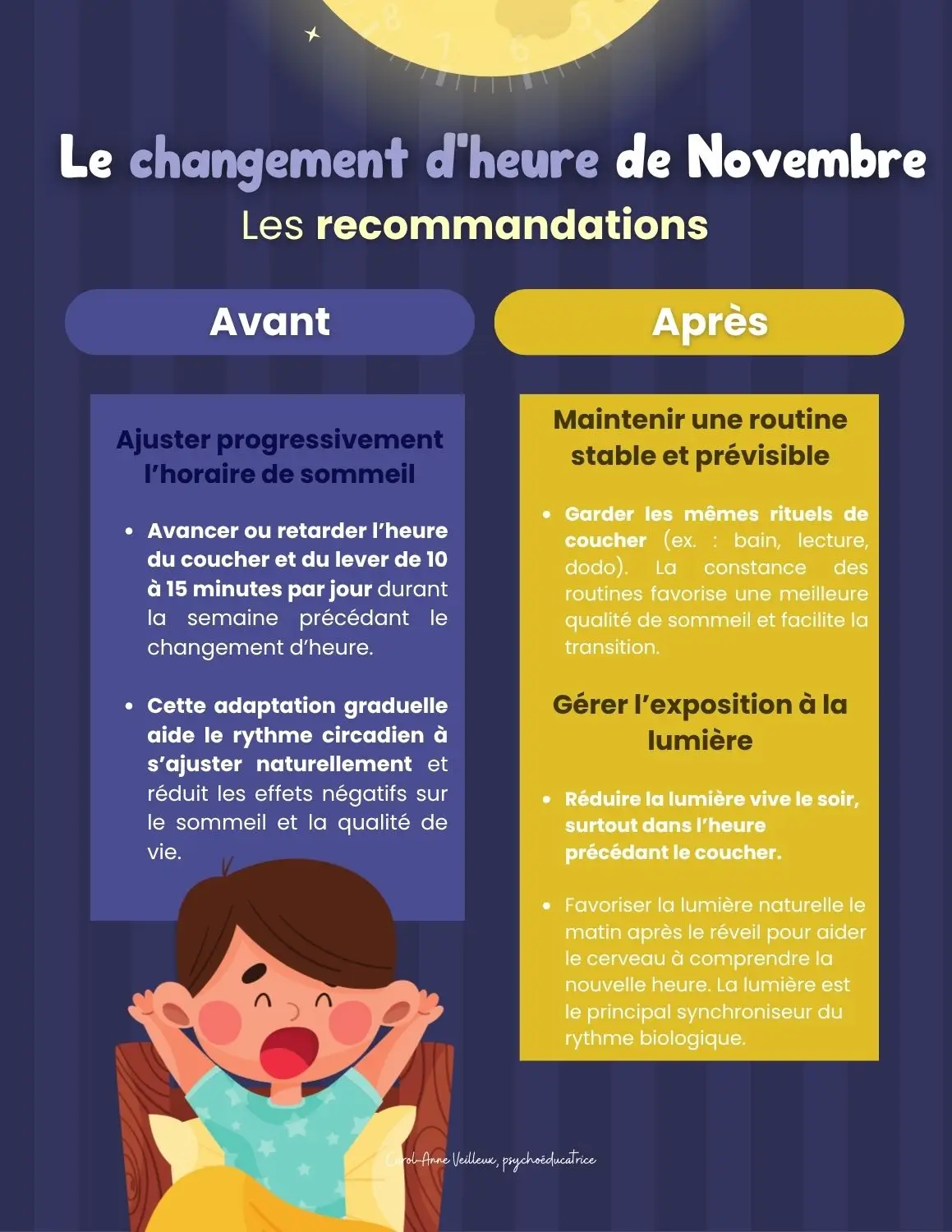 Les changements d'heure de Novembre