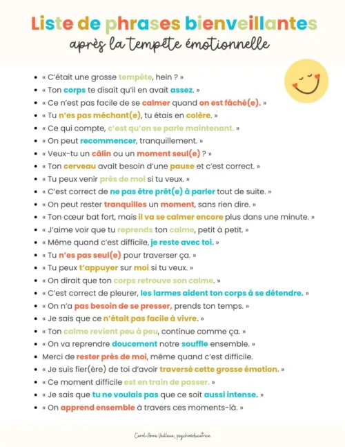 Liste de phrases bienveillantes