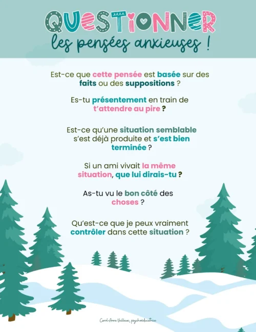 Questionner les pensées anxieuses - hiver