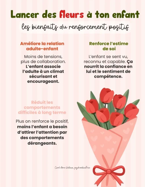 Lancer des fleurs à ton enfant