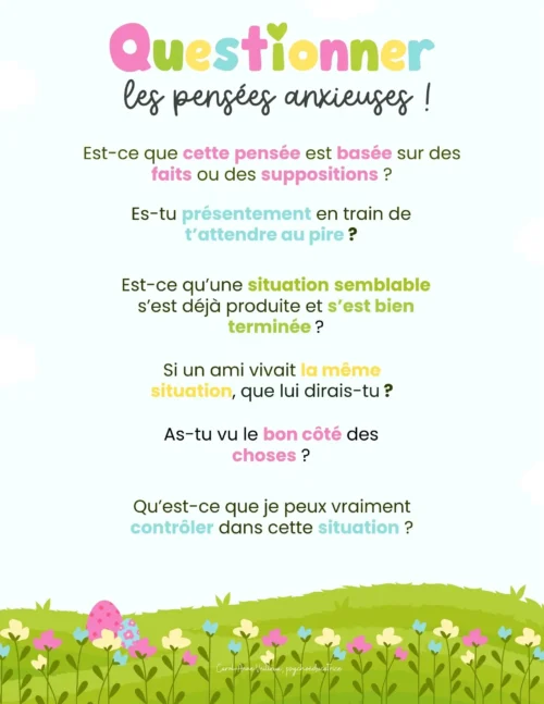 Questionner les pensées anxieuses - Pâques