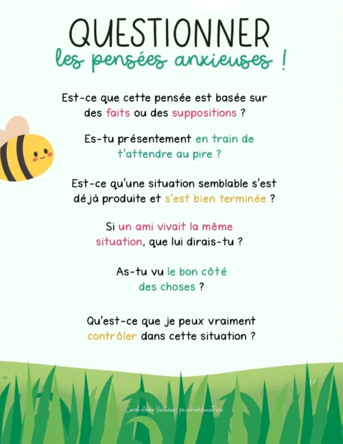 Questionner les pensées anxieuses - Printemps