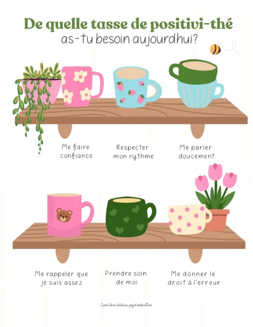 De quelle tasse de positivi-thé as-tu besoin aujourd'hui?