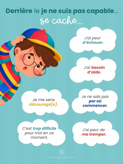 Derrière le je ne suis pas capable se cache...
