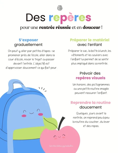 Des repères pour une rentrée réussie et en douceur