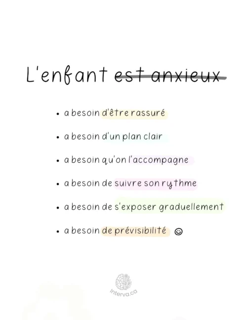 Ce dont l'enfant anxieux a réellement besoin