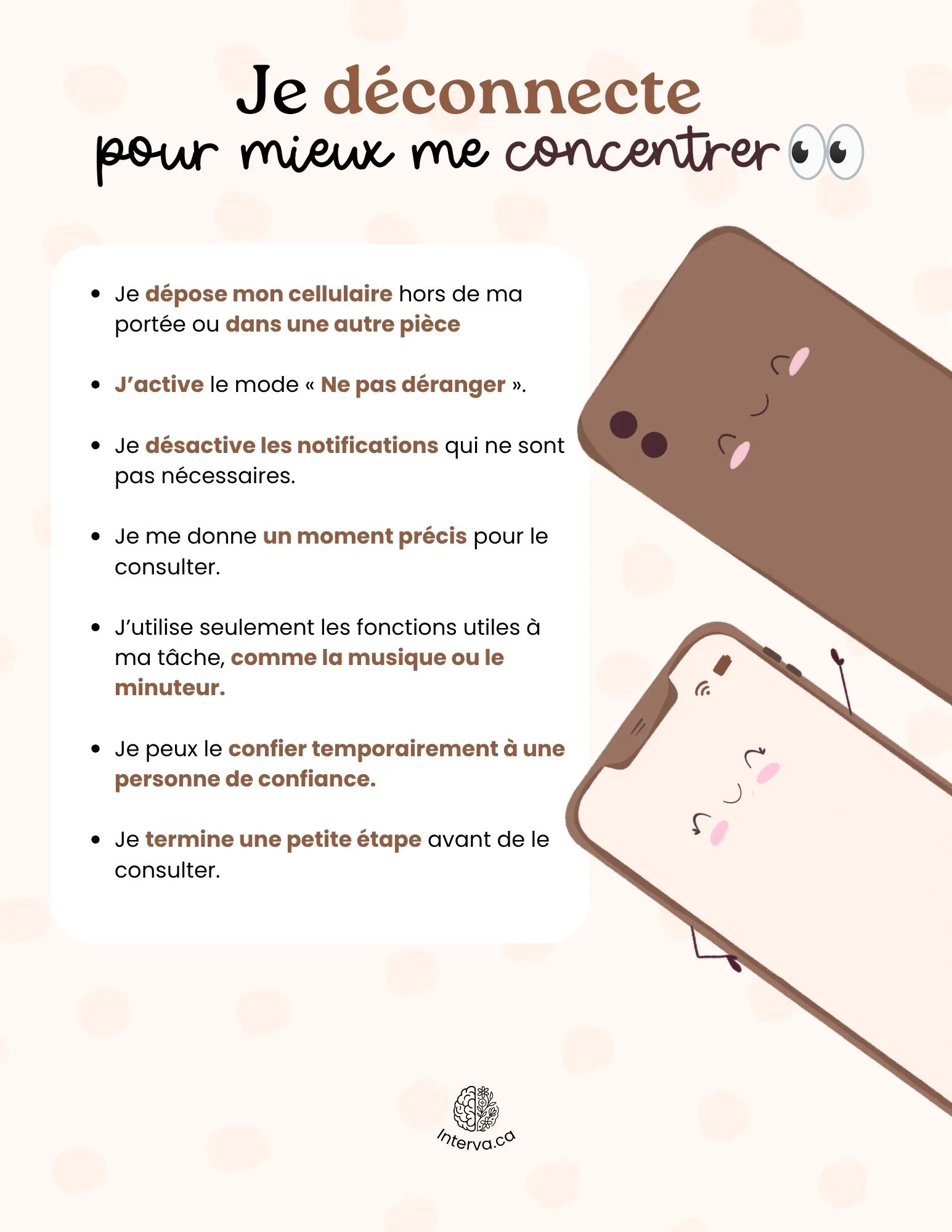 Je déconnecte pour mieux me concentrer