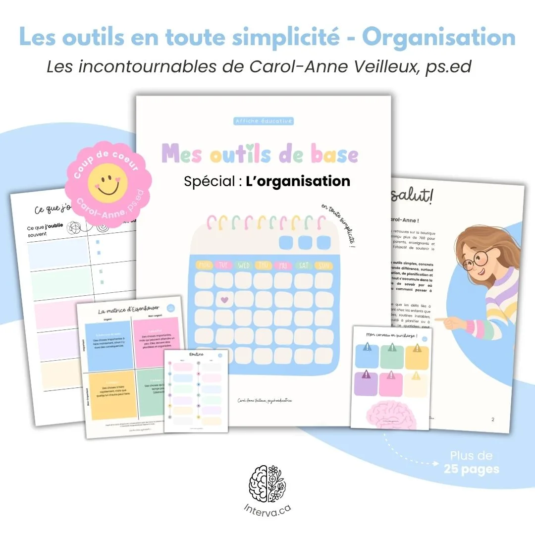 Mes outils de base : organisation