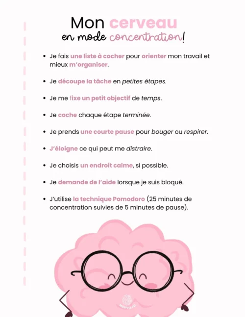Mon cerveau en mode de concentration