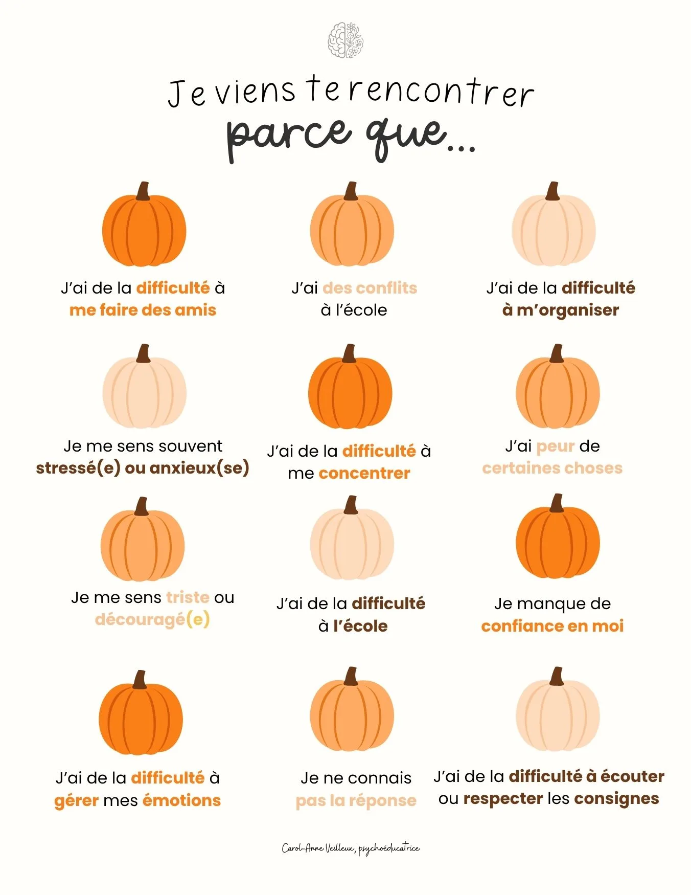 Je viens te rencontrer… parce que (citrouille)